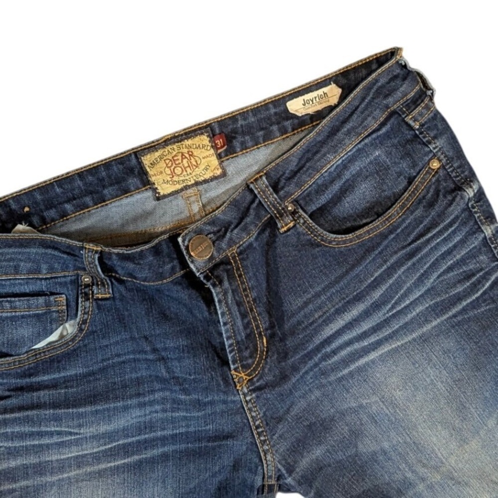 Dear John Joyrich Comfort Skinny Jeans Blue Medium Wash Whiskering Size 31 - Picture 3 of 8